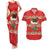Funny Dachshund Dog Light Up Christmas Couples Matching Tank Maxi Dress and Hawaiian Shirt Snowy Village Red Holiday Design - Wonder Print Shop