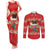 Funny Dachshund Dog Light Up Christmas Couples Matching Tank Maxi Dress and Long Sleeve Button Shirt Snowy Village Red Holiday Design - Wonder Print Shop