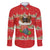 Funny Dachshund Dog Light Up Christmas Family Matching Long Sleeve Bodycon Dress and Hawaiian Shirt Snowy Village Red Holiday Design - Wonder Print Shop