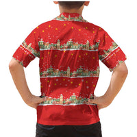 Funny Dachshund Dog Light Up Christmas Family Matching Mermaid Dress and Hawaiian Shirt Snowy Village Red Holiday Design - Wonder Print Shop