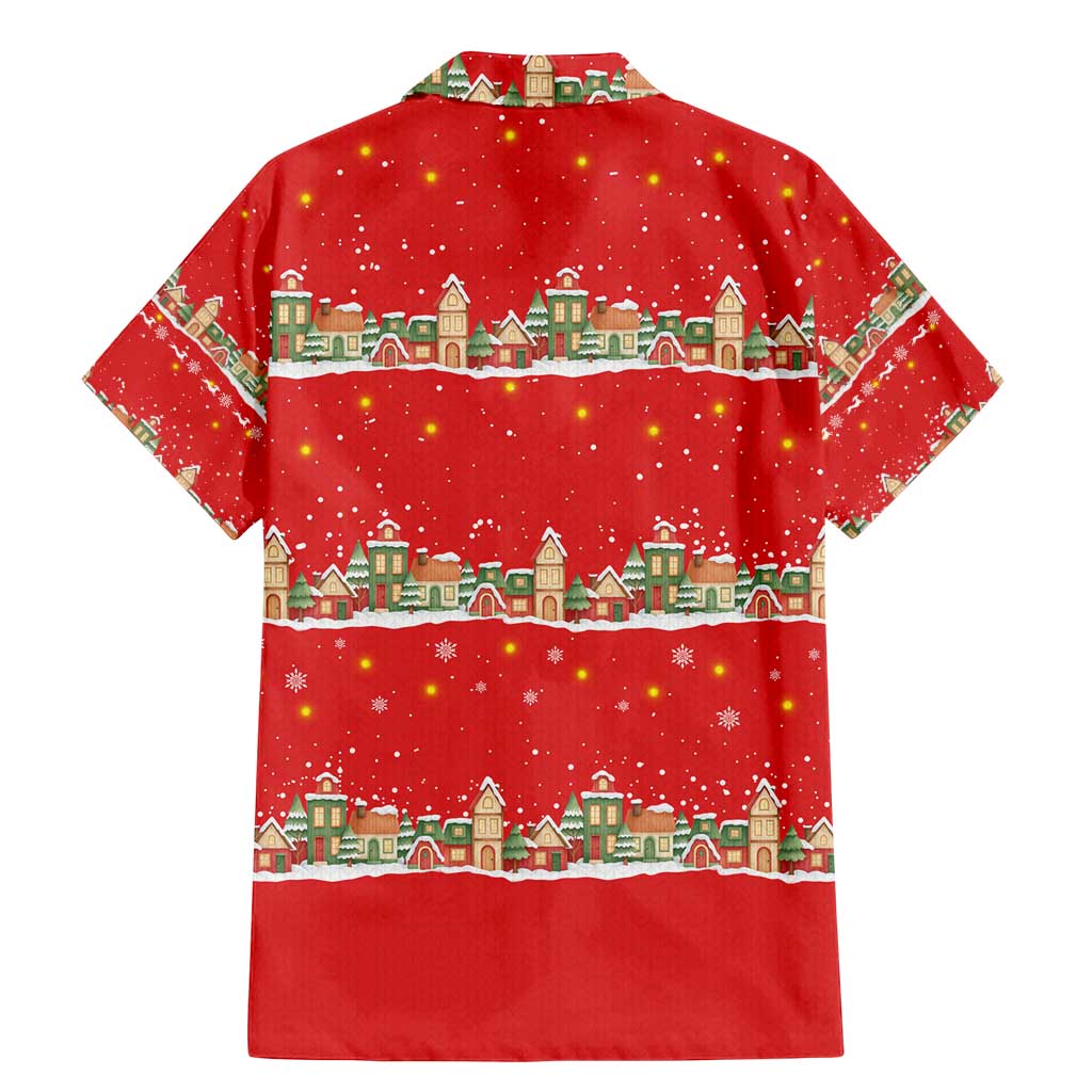 Funny Dachshund Dog Light Up Christmas Family Matching Mermaid Dress and Hawaiian Shirt Snowy Village Red Holiday Design - Wonder Print Shop