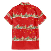 Funny Dachshund Dog Light Up Christmas Family Matching Mermaid Dress and Hawaiian Shirt Snowy Village Red Holiday Design - Wonder Print Shop