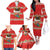 Funny Dachshund Dog Light Up Christmas Family Matching Off The Shoulder Long Sleeve Dress and Hawaiian Shirt Snowy Village Red Holiday Design - Wonder Print Shop