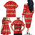 Funny Dachshund Dog Light Up Christmas Family Matching Off The Shoulder Long Sleeve Dress and Hawaiian Shirt Snowy Village Red Holiday Design - Wonder Print Shop