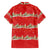 Funny Dachshund Dog Light Up Christmas Family Matching Off The Shoulder Long Sleeve Dress and Hawaiian Shirt Snowy Village Red Holiday Design - Wonder Print Shop
