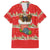 Funny Dachshund Dog Light Up Christmas Family Matching Off Shoulder Maxi Dress and Hawaiian Shirt Snowy Village Red Holiday Design - Wonder Print Shop