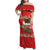 Funny Dachshund Dog Light Up Christmas Family Matching Off Shoulder Maxi Dress and Hawaiian Shirt Snowy Village Red Holiday Design - Wonder Print Shop