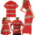 Funny Dachshund Dog Light Up Christmas Family Matching Short Sleeve Bodycon Dress and Hawaiian Shirt Snowy Village Red Holiday Design - Wonder Print Shop