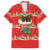 Funny Dachshund Dog Light Up Christmas Family Matching Short Sleeve Bodycon Dress and Hawaiian Shirt Snowy Village Red Holiday Design - Wonder Print Shop