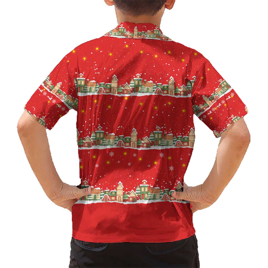 Funny Dachshund Dog Light Up Christmas Hawaiian Shirt Snowy Village Red Holiday Design - Wonder Print Shop