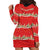 Funny Dachshund Dog Light Up Christmas Hoodie Dress Snowy Village Red Holiday Design - Wonder Print Shop