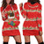 Funny Dachshund Dog Light Up Christmas Hoodie Dress Snowy Village Red Holiday Design - Wonder Print Shop