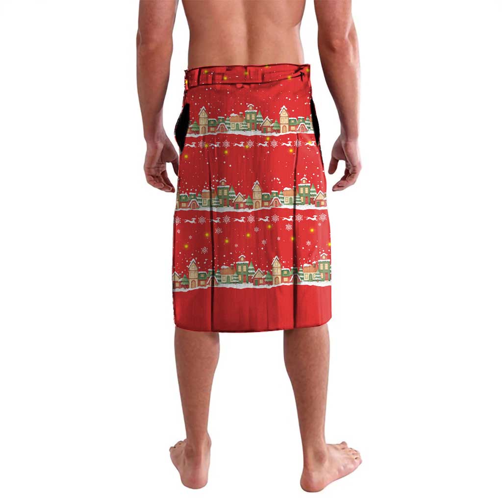 Funny Dachshund Dog Light Up Christmas Lavalava Snowy Village Red Holiday Design - Wonder Print Shop
