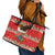 Funny Dachshund Dog Light Up Christmas Leather Tote Bag Snowy Village Red Holiday Design - Wonder Print Shop