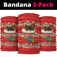 Funny Dachshund Dog Light Up Christmas Neck Gaiter Snowy Village Red Holiday Design - Wonder Print Shop