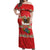 Funny Dachshund Dog Light Up Christmas Off Shoulder Maxi Dress Snowy Village Red Holiday Design - Wonder Print Shop