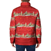 Funny Dachshund Dog Light Up Christmas Padded Jacket Snowy Village Red Holiday Design - Wonder Print Shop