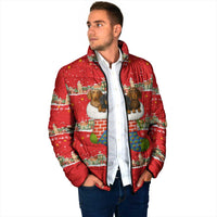 Funny Dachshund Dog Light Up Christmas Padded Jacket Snowy Village Red Holiday Design - Wonder Print Shop