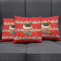 Funny Dachshund Dog Light Up Christmas Pillow Cover Snowy Village Red Holiday Design - Wonder Print Shop
