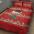 Funny Dachshund Dog Light Up Christmas Quilt Bed Set Snowy Village Red Holiday Design - Wonder Print Shop