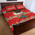 Funny Dachshund Dog Light Up Christmas Quilt Bed Set Snowy Village Red Holiday Design - Wonder Print Shop