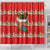 Funny Dachshund Dog Light Up Christmas Shower Curtain Snowy Village Red Holiday Design - Wonder Print Shop