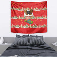 Funny Dachshund Dog Light Up Christmas Tapestry Snowy Village Red Holiday Design - Wonder Print Shop