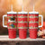 Funny Dachshund Dog Light Up Christmas Tumbler With Handle Snowy Village Red Holiday Design - Wonder Print Shop