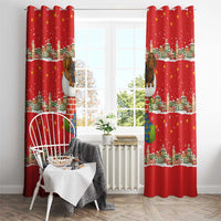 Funny Dachshund Dog Light Up Christmas Window Curtain Snowy Village Red Holiday Design - Wonder Print Shop
