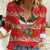Funny Dachshund Dog Light Up Christmas Women Casual Shirt Snowy Village Red Holiday Design - Wonder Print Shop