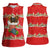 Funny Dachshund Dog Light Up Christmas Women Sleeveless Polo Shirt Snowy Village Red Holiday Design - Wonder Print Shop