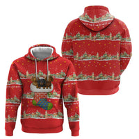 Funny Dachshund Dog Light Up Christmas Zip Hoodie Snowy Village Red Holiday Design - Wonder Print Shop