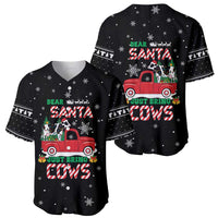 Funny Christmas Cows in Red Truck Baseball Jersey Dear Santa Just Bring Cows Quote on Snowflake - Wonder Print Shop