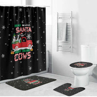 Funny Christmas Cows in Red Truck Bathroom Set Dear Santa Just Bring Cows Quote on Snowflake - Wonder Print Shop