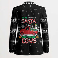 Funny Christmas Cows in Red Truck Blazer Dear Santa Just Bring Cows Quote on Snowflake - Wonder Print Shop