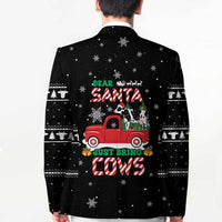 Funny Christmas Cows in Red Truck Blazer Dear Santa Just Bring Cows Quote on Snowflake - Wonder Print Shop