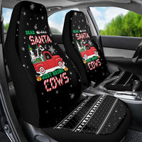 Funny Christmas Cows in Red Truck Car Seat Cover Dear Santa Just Bring Cows Quote on Snowflake - Wonder Print Shop
