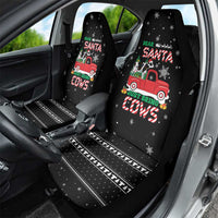 Funny Christmas Cows in Red Truck Car Seat Cover Dear Santa Just Bring Cows Quote on Snowflake - Wonder Print Shop