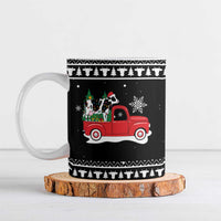 Funny Christmas Cows in Red Truck Ceramic Mug Dear Santa Just Bring Cows Quote on Snowflake - Wonder Print Shop