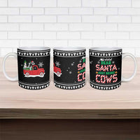 Funny Christmas Cows in Red Truck Ceramic Mug Dear Santa Just Bring Cows Quote on Snowflake - Wonder Print Shop