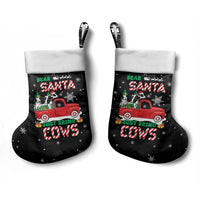 Funny Christmas Cows in Red Truck Christmas Stocking Dear Santa Just Bring Cows Quote on Snowflake - Wonder Print Shop