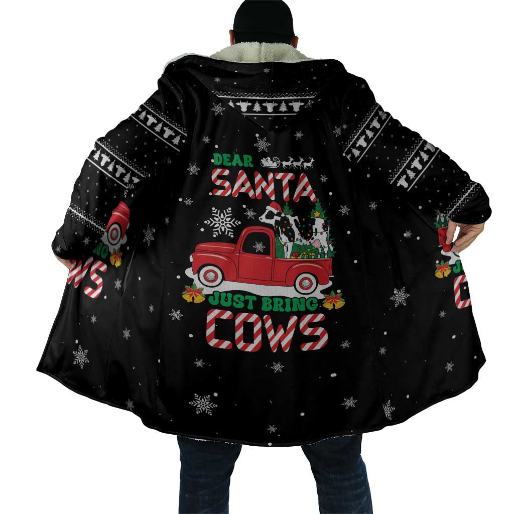 Funny Christmas Cows in Red Truck Cloak Dear Santa Just Bring Cows Quote on Snowflake - Wonder Print Shop