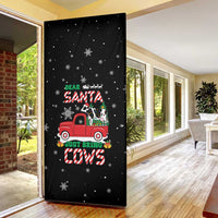 Funny Christmas Cows in Red Truck Door Cover Dear Santa Just Bring Cows Quote on Snowflake - Wonder Print Shop