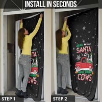 Funny Christmas Cows in Red Truck Door Cover Dear Santa Just Bring Cows Quote on Snowflake - Wonder Print Shop