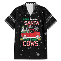 Funny Christmas Cows in Red Truck Family Matching Mermaid Dress and Hawaiian Shirt Dear Santa Just Bring Cows Quote on Snowflake - Wonder Print Shop