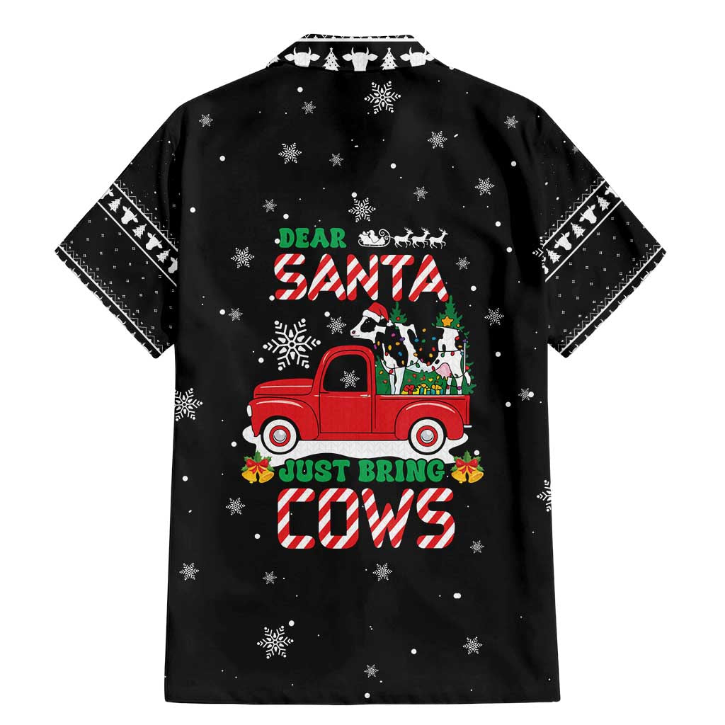 Funny Christmas Cows in Red Truck Family Matching Mermaid Dress and Hawaiian Shirt Dear Santa Just Bring Cows Quote on Snowflake - Wonder Print Shop