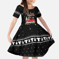 Funny Christmas Cows in Red Truck Family Matching Puletasi and Hawaiian Shirt Dear Santa Just Bring Cows Quote on Snowflake - Wonder Print Shop