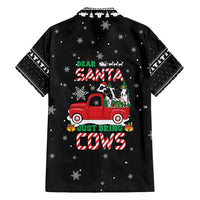 Funny Christmas Cows in Red Truck Family Matching Puletasi and Hawaiian Shirt Dear Santa Just Bring Cows Quote on Snowflake - Wonder Print Shop
