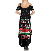 Funny Christmas Cows in Red Truck Family Matching Summer Maxi Dress and Hawaiian Shirt Dear Santa Just Bring Cows Quote on Snowflake - Wonder Print Shop