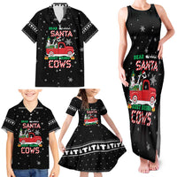 Funny Christmas Cows in Red Truck Family Matching Tank Maxi Dress and Hawaiian Shirt Dear Santa Just Bring Cows Quote on Snowflake - Wonder Print Shop